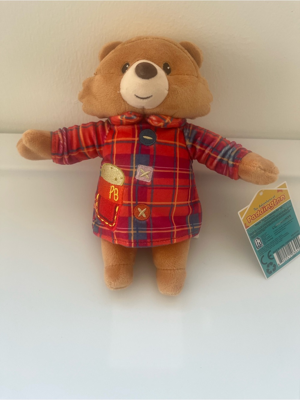 Plush Brown Bear in Red Plaid Jacket - Kids Toy